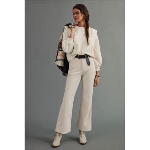 Levi's Premium Math Club Cropped Flare Corduroy‎ Pants Sz 26 in cream color